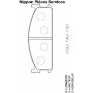 Тормозные колодки, дисковые, комплект NPS O3L2W FUT4 D 2987852 I360U02 изображение 0