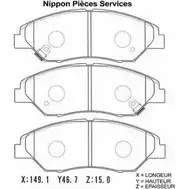 Тормозные колодки, дисковые, комплект NPS 4EV8M8F 7M6X 0SL K360A07 2988971 изображение 0