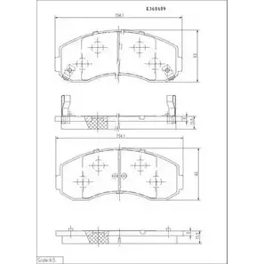 Тормозные колодки, дисковые, комплект NPS 2988973 0 4ASW K360A09 ASSHB1T изображение 0