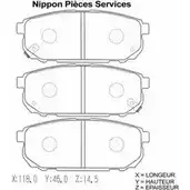 Тормозные колодки, дисковые, комплект NPS DKH2D04 AFA5 S 2988991 K361A03 изображение 0