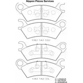 Тормозные колодки, дисковые, комплект NPS M360A03 W G3ZQ7 2993235 EVUFE изображение 0