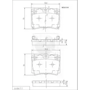 Тормозные колодки, дисковые, комплект NPS NQEQ61W M361I10 2993389 TL FHIW изображение 0