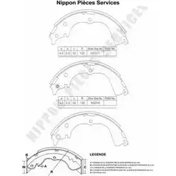 Тормозные колодки, комплект NPS E 0EM8 MQZ5070 T350A63 3010024