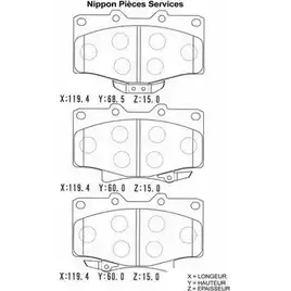 Тормозные колодки, дисковые, комплект NPS T360A85 3010181 SRF UDG N41MYNE изображение 0
