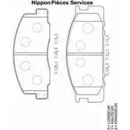 Тормозные колодки, дисковые, комплект NPS T360A86 DG6F5KH W6DH GE 3010182 изображение 0