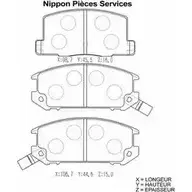 Тормозные колодки, дисковые, комплект NPS 8K16H J 3010198 QNG2X T361A04 изображение 0