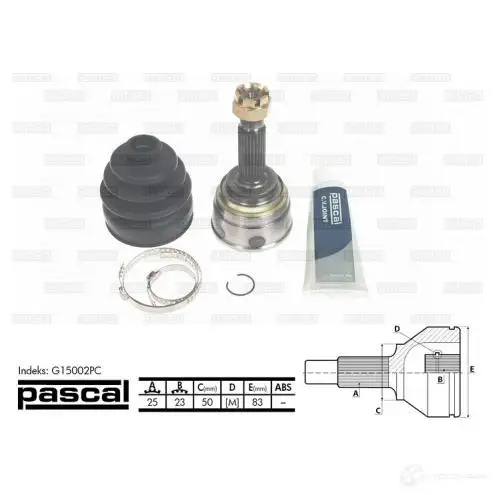 Шрус приводного вала, комплект PASCAL g15002pc 3858970 5900427380172 CR2Z QUS - Изображение 1