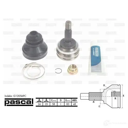 Шрус приводного вала, комплект PASCAL 5900427415195 g12056pc 3858876 CB L6K2 - Изображение 1