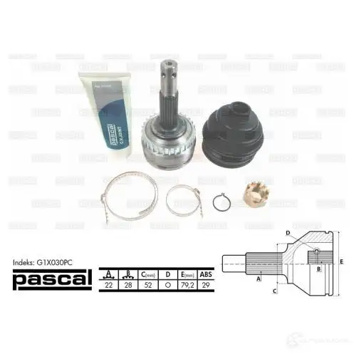 Шрус приводного вала, комплект PASCAL g1x030pc 5900427414600 XC GKOE 3859336 - Изображение 1