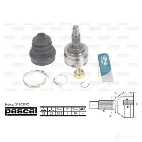 Шрус приводного вала, комплект PASCAL 192248039 g18029pc HB 03G 5900427405776 - Изображение 1