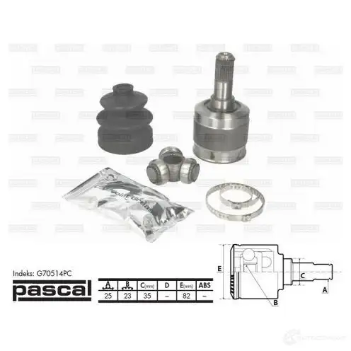 Шрус приводного вала, комплект PASCAL 5900427398115 g70514pc CAF HFVG 3859686