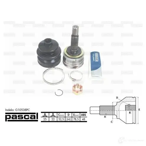 Шрус приводного вала, комплект PASCAL 3858776 g10538pc 5900427415638 HGW6 EJ - Изображение 1