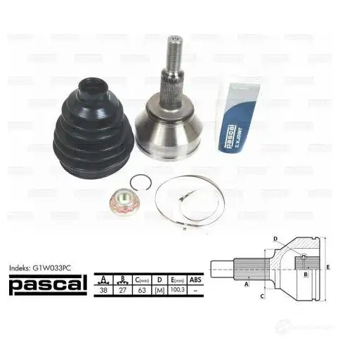 Шрус приводного вала, комплект PASCAL g1w033pc 3859303 5900427418219 P TCOTOY - Изображение 1