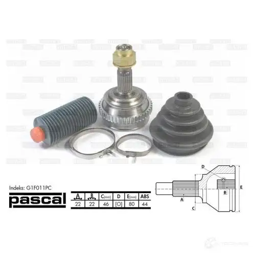 Шрус приводного вала, комплект PASCAL 3859113 KEP00 C 5900427421226 g1f011pc - Изображение 1