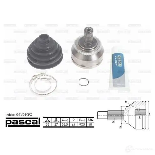 Шрус приводного вала, комплект PASCAL SX9A PR9 g1v019pc 3859279 5900427414549 - Изображение 1