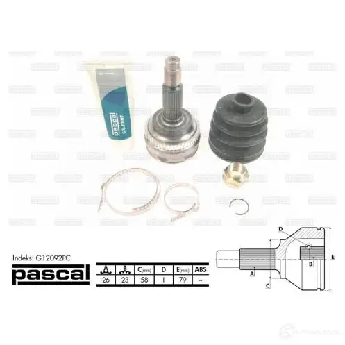 Шрус приводного вала, комплект PASCAL 5900427399990 3858890 g12092pc R 1PM1 - Изображение 1