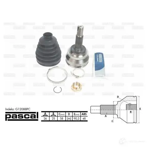 Шрус приводного вала, комплект PASCAL g12088pc 3858886 5900427415294 F 4JRQ19 - Изображение 1