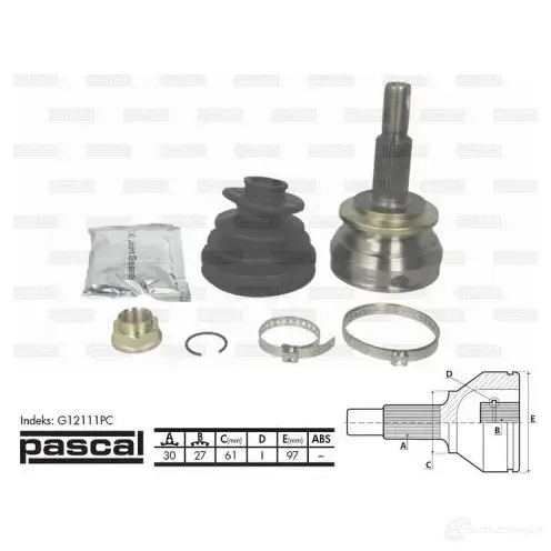 Шрус приводного вала, комплект PASCAL 5900427398542 Q5J CU g12111pc 3858892