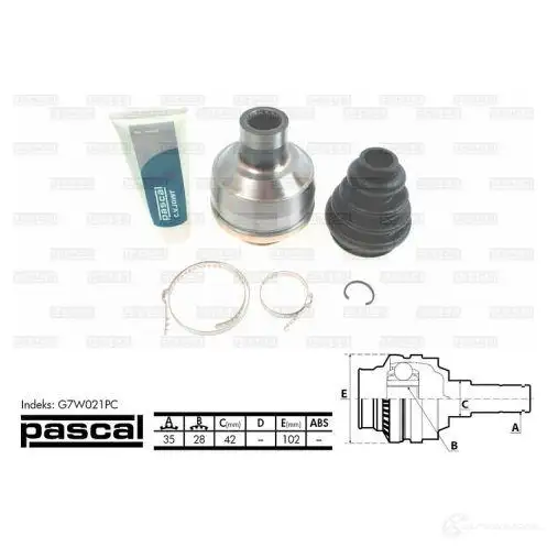 Шрус приводного вала, комплект PASCAL 5900427418646 B XFJ04 g7w021pc 53892022 - Изображение 1