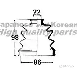 Комплект пылника, приводной вал ASHUKI V3JE9 D 7XMF3 3033434 0858-2001 изображение 0