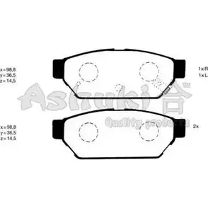 Тормозные колодки, дисковые, комплект ASHUKI 3 F9XG8E C017-01 RSI303I 3039459
