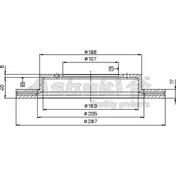 Тормозной диск ASHUKI K016-07 PI 3B9P GIYWV0 3046620