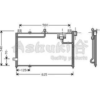 Радиатор кондиционера ASHUKI RQ BJ0 M559-61 NW6ISC 3048344