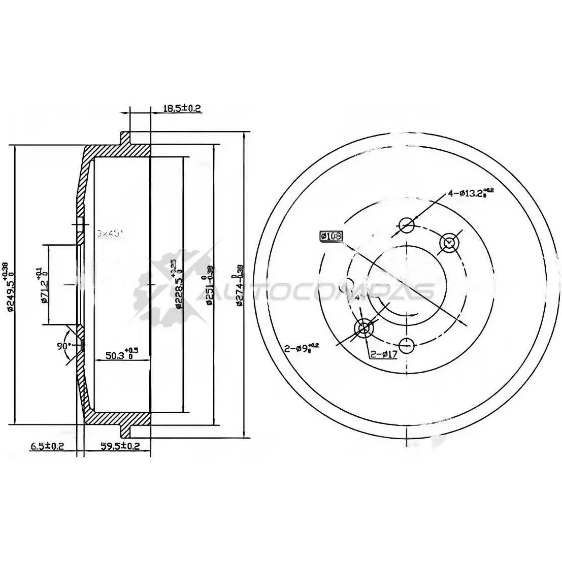 Тормозной барабан PATRON 3524958 PDR1126 X7 SIL изображение 0