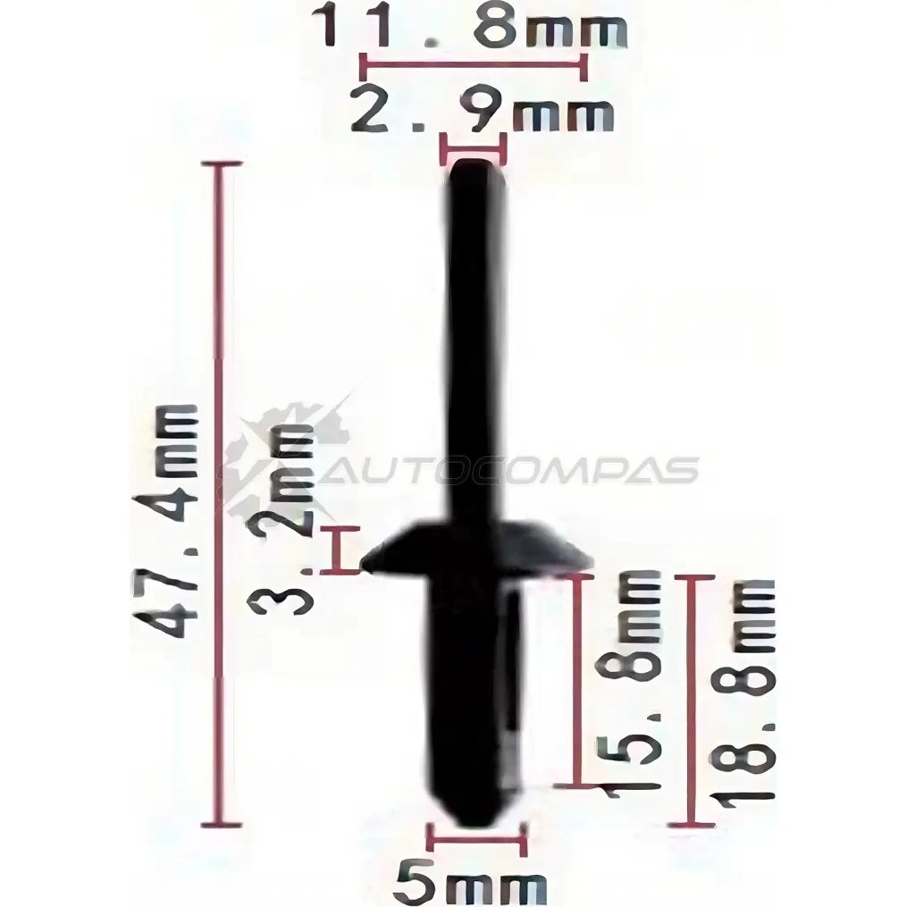 Клипса пластмассовая PATRON 1425559431 PJ5A2 NJ p370127