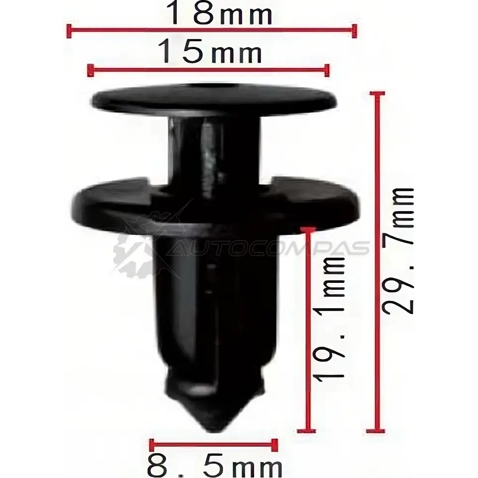 Клипса пластмассовая PATRON 1425559525 ZL2J2 9 p370047