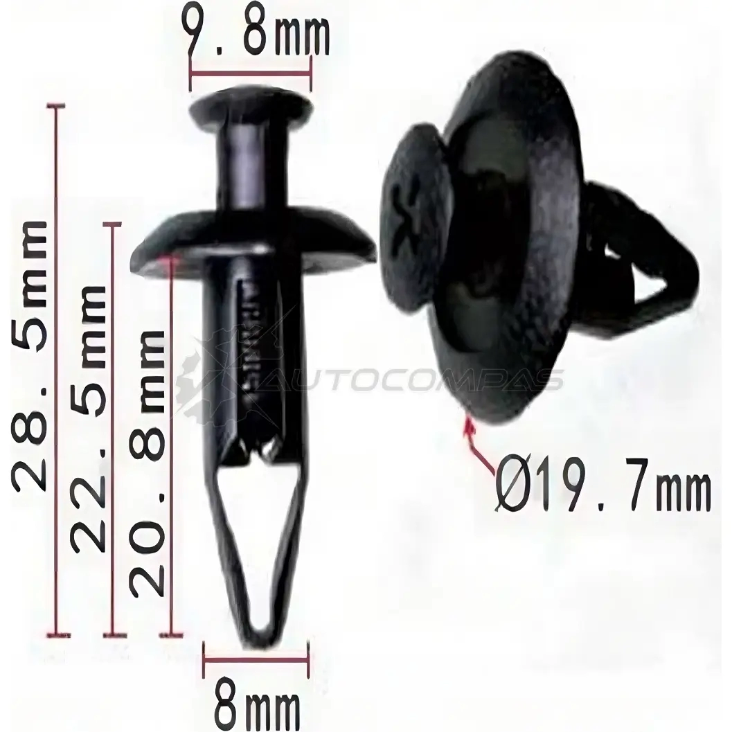 Клипса пластмассовая PATRON 1425558803 RLT1UM J p371276