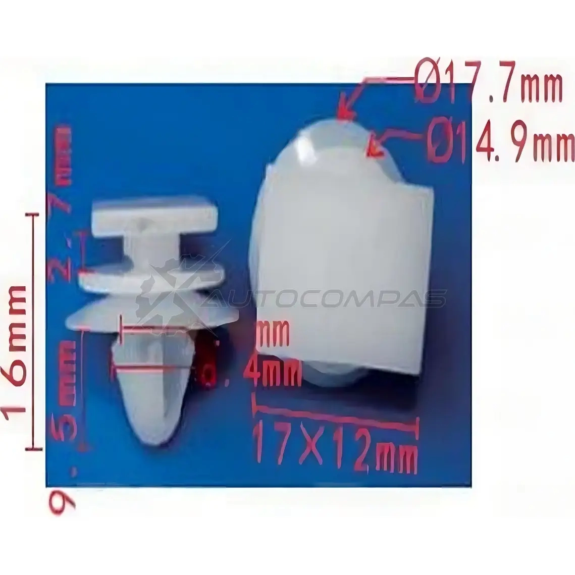 Клипса пластмассовая PATRON EUE OL0D p371242 1425558288