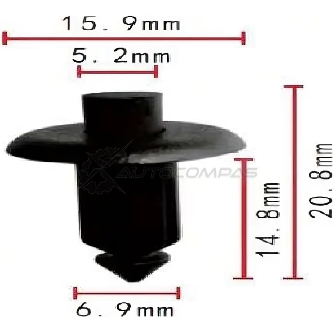 Клипса пластмассовая PATRON 1425558206 J KZG7TM p371790