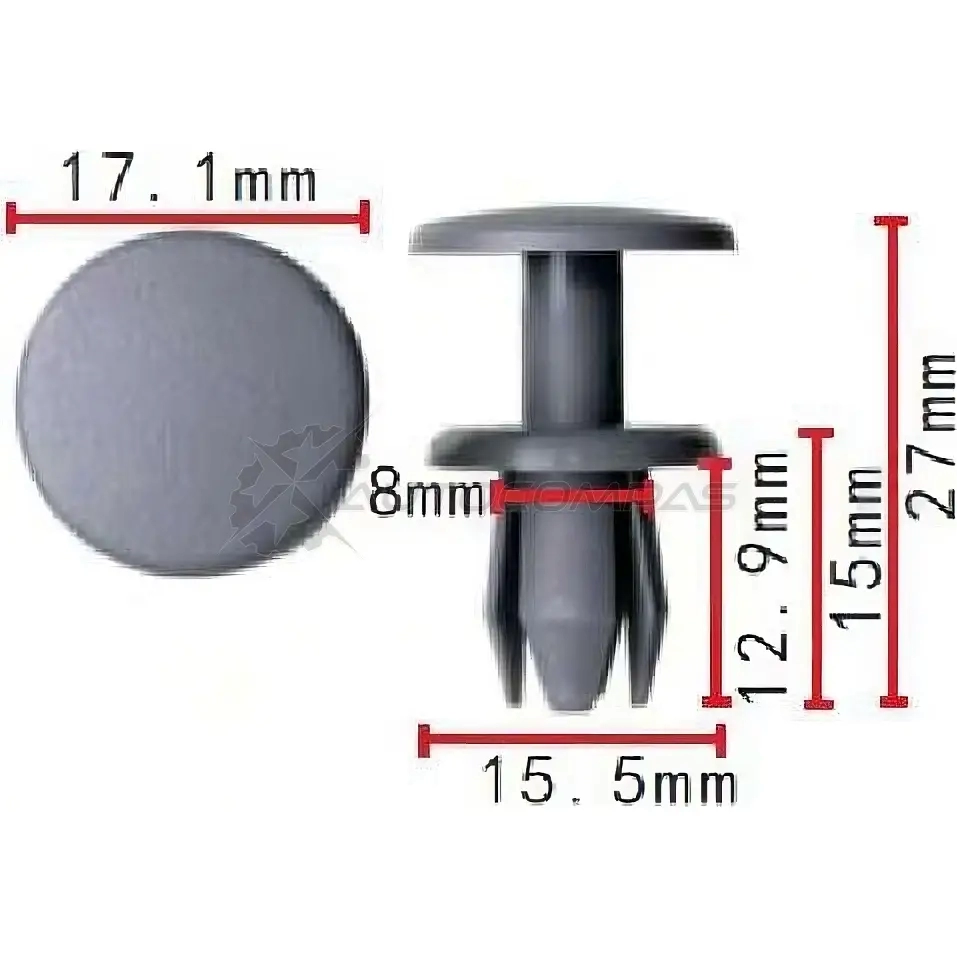 Клипса пластмассовая PATRON p371663 1425558431 7XQ X4Q