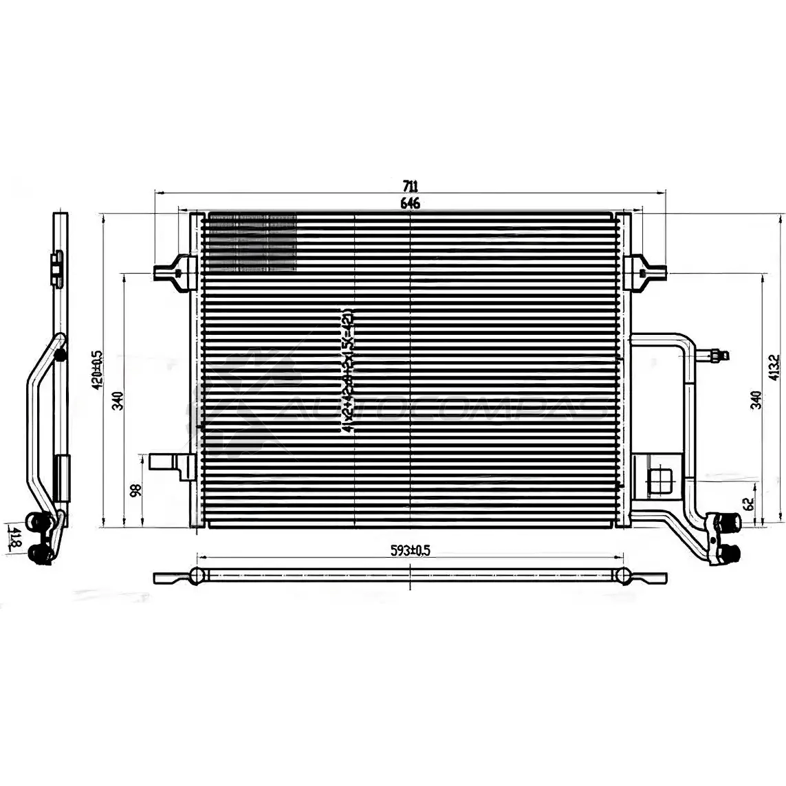 Радиатор кондиционера PATRON 0QJ VD2 3533616 PRS1101 изображение 0