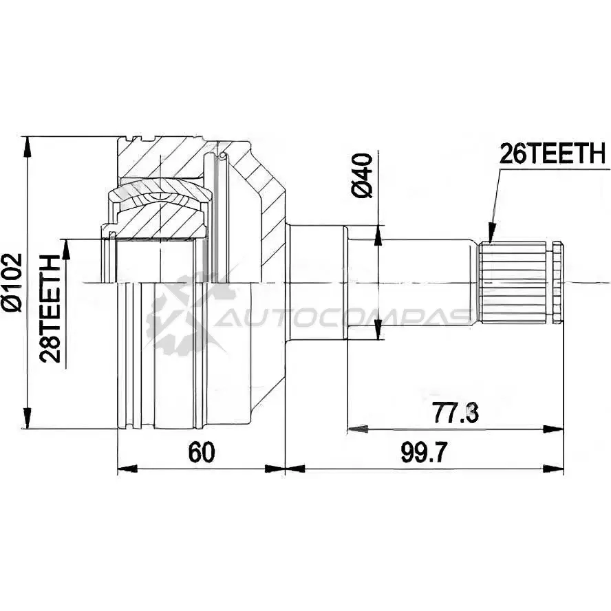 Шрус граната PATRON TZDU V PCV4012 3524672 изображение 0