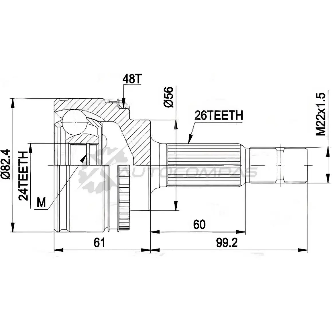 Шрус граната PATRON PCV3445 3524657 NC D6WT изображение 0