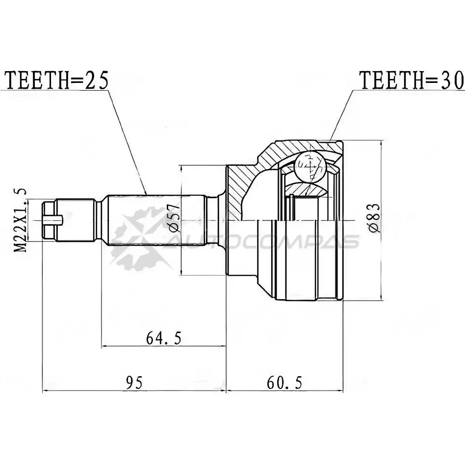 Шрус граната PATRON PCV3148 3524645 X7S 2BV