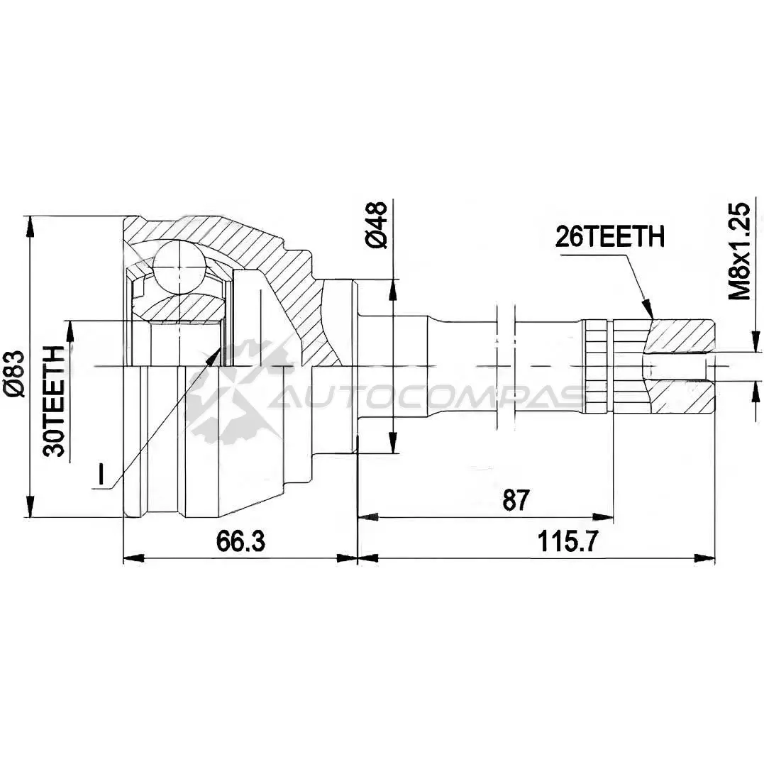 Шрус граната PATRON 9P RR3 3524346 PCV1540