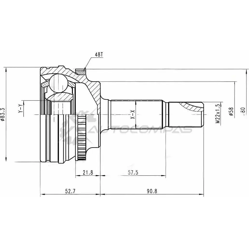Шрус граната PATRON W3IU P5 3524271 PCV1450