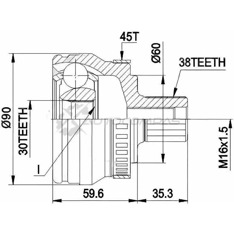 Шрус граната PATRON OQM P45 PCV1377 3524206