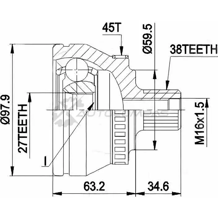 Шрус граната PATRON 3524108 PCV1267 ZJAK D