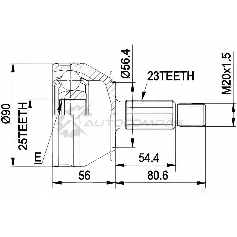 Шрус граната PATRON 3523944 PCV1082 EG1S 5Z изображение 0