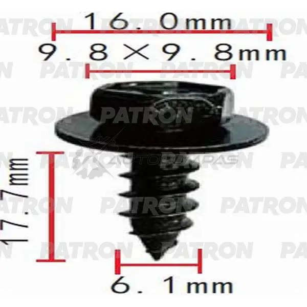 Винт металлический P37-0476S PATRON P37-0476S 1441230446 UBOWJ N1 изображение 0