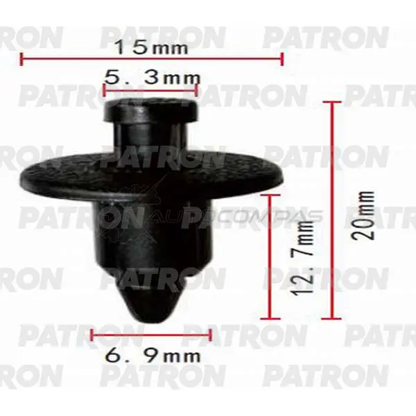 Клипса пластмассовая P37-0131S PATRON P37-0131S 3V 4XCKC 1441231262