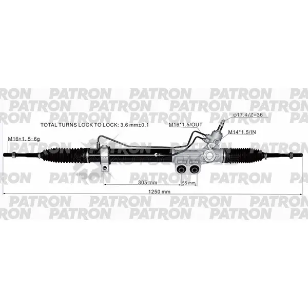 Рейка рулевая PSG3127 PATRON PSG3127 A3DQ 4FZ 1441233522