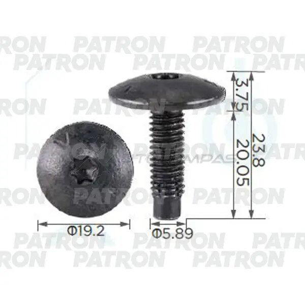 Винт металлический P37-2433S PATRON LKT 0GH3 1441239413 P37-2433S