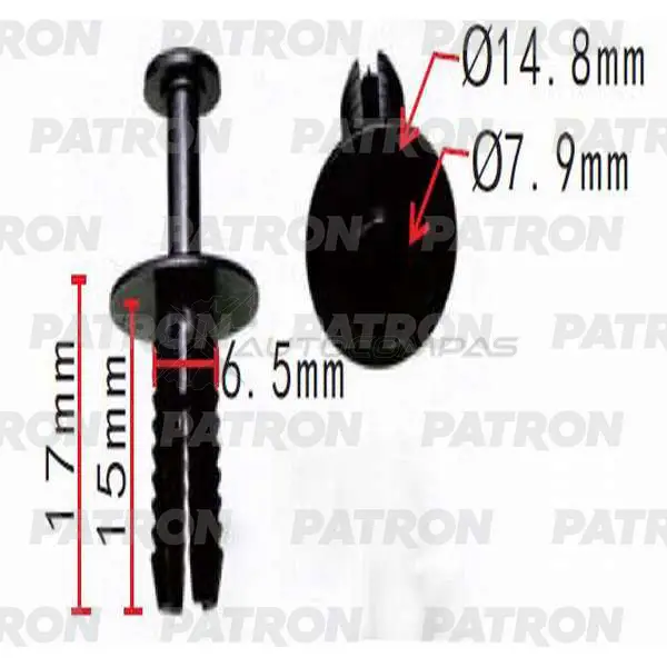Клипса пластмассовая P37-0207A PATRON W TVO6 P37-0207A 1441243425