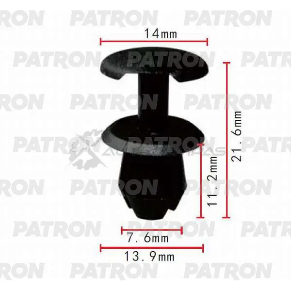 Клипса пластмассовая P37-0202S PATRON P37-0202S 1441243456 B7 H7B6 изображение 0