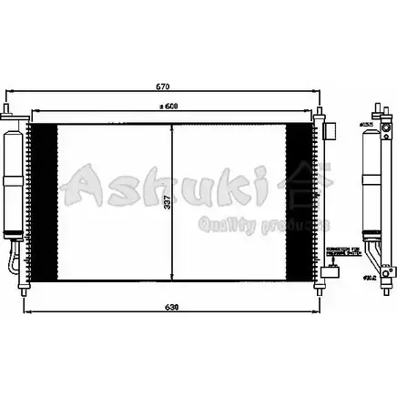 Радиатор кондиционера ASHUKI 3051001 2Q8T20 N657-54 TO G962P изображение 0